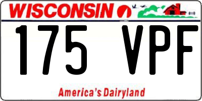 WI license plate 175VPF