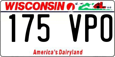 WI license plate 175VPO
