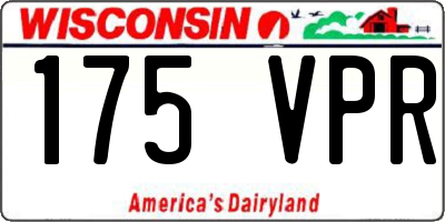WI license plate 175VPR