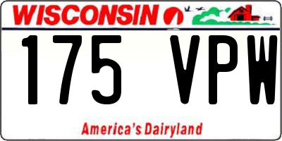 WI license plate 175VPW