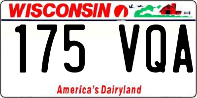 WI license plate 175VQA