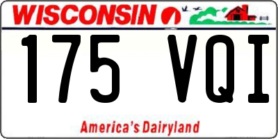 WI license plate 175VQI