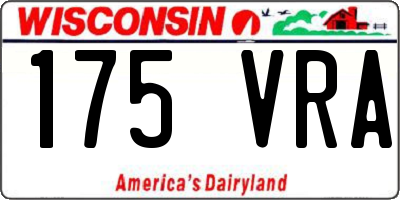 WI license plate 175VRA