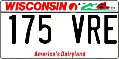 WI license plate 175VRE