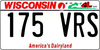 WI license plate 175VRS