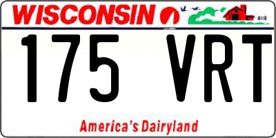 WI license plate 175VRT