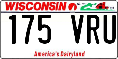 WI license plate 175VRU