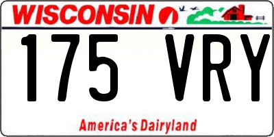 WI license plate 175VRY