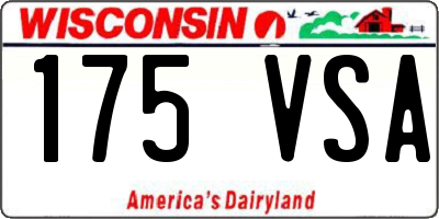 WI license plate 175VSA