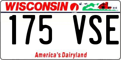 WI license plate 175VSE