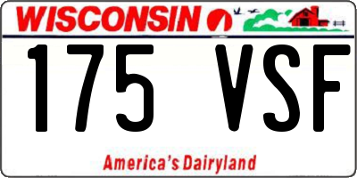 WI license plate 175VSF