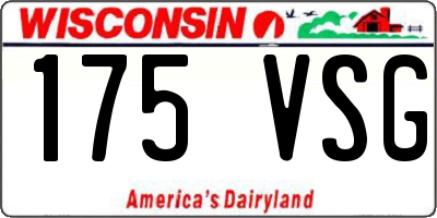 WI license plate 175VSG