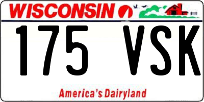 WI license plate 175VSK