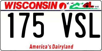 WI license plate 175VSL