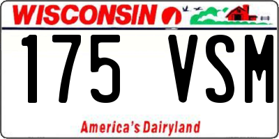 WI license plate 175VSM