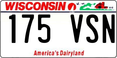 WI license plate 175VSN
