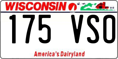 WI license plate 175VSO