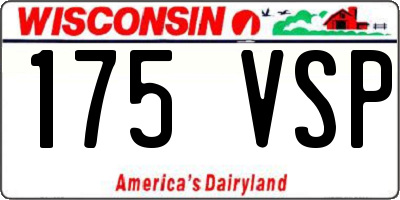 WI license plate 175VSP