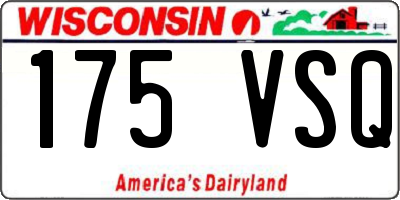 WI license plate 175VSQ
