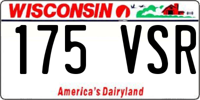 WI license plate 175VSR