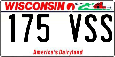 WI license plate 175VSS