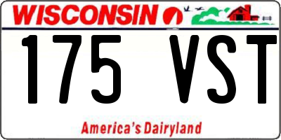 WI license plate 175VST