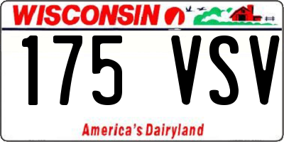 WI license plate 175VSV