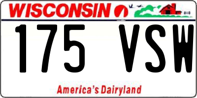 WI license plate 175VSW