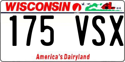 WI license plate 175VSX