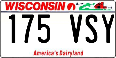 WI license plate 175VSY