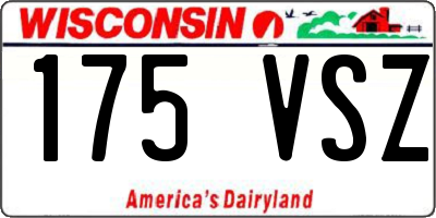 WI license plate 175VSZ