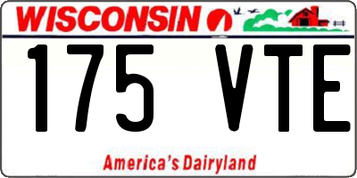 WI license plate 175VTE