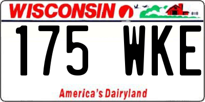 WI license plate 175WKE