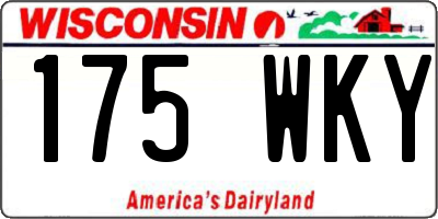 WI license plate 175WKY