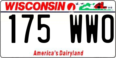 WI license plate 175WWO