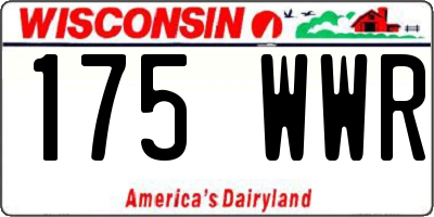 WI license plate 175WWR