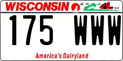 WI license plate 175WWW