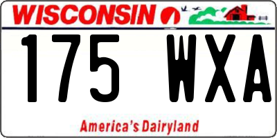 WI license plate 175WXA