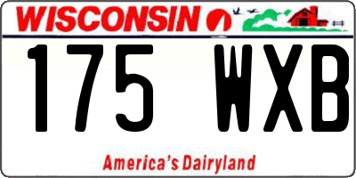 WI license plate 175WXB