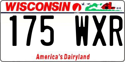 WI license plate 175WXR
