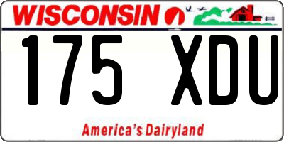 WI license plate 175XDU