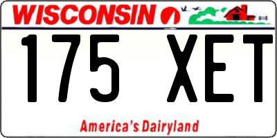 WI license plate 175XET