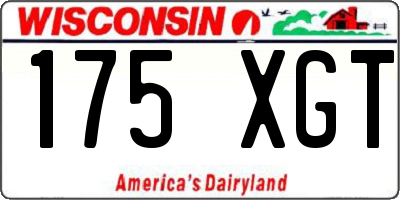 WI license plate 175XGT