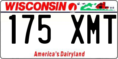 WI license plate 175XMT