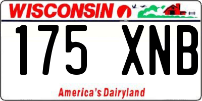 WI license plate 175XNB