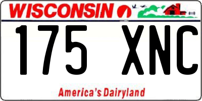 WI license plate 175XNC