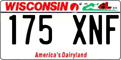 WI license plate 175XNF
