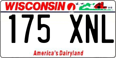 WI license plate 175XNL