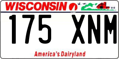 WI license plate 175XNM
