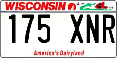 WI license plate 175XNR